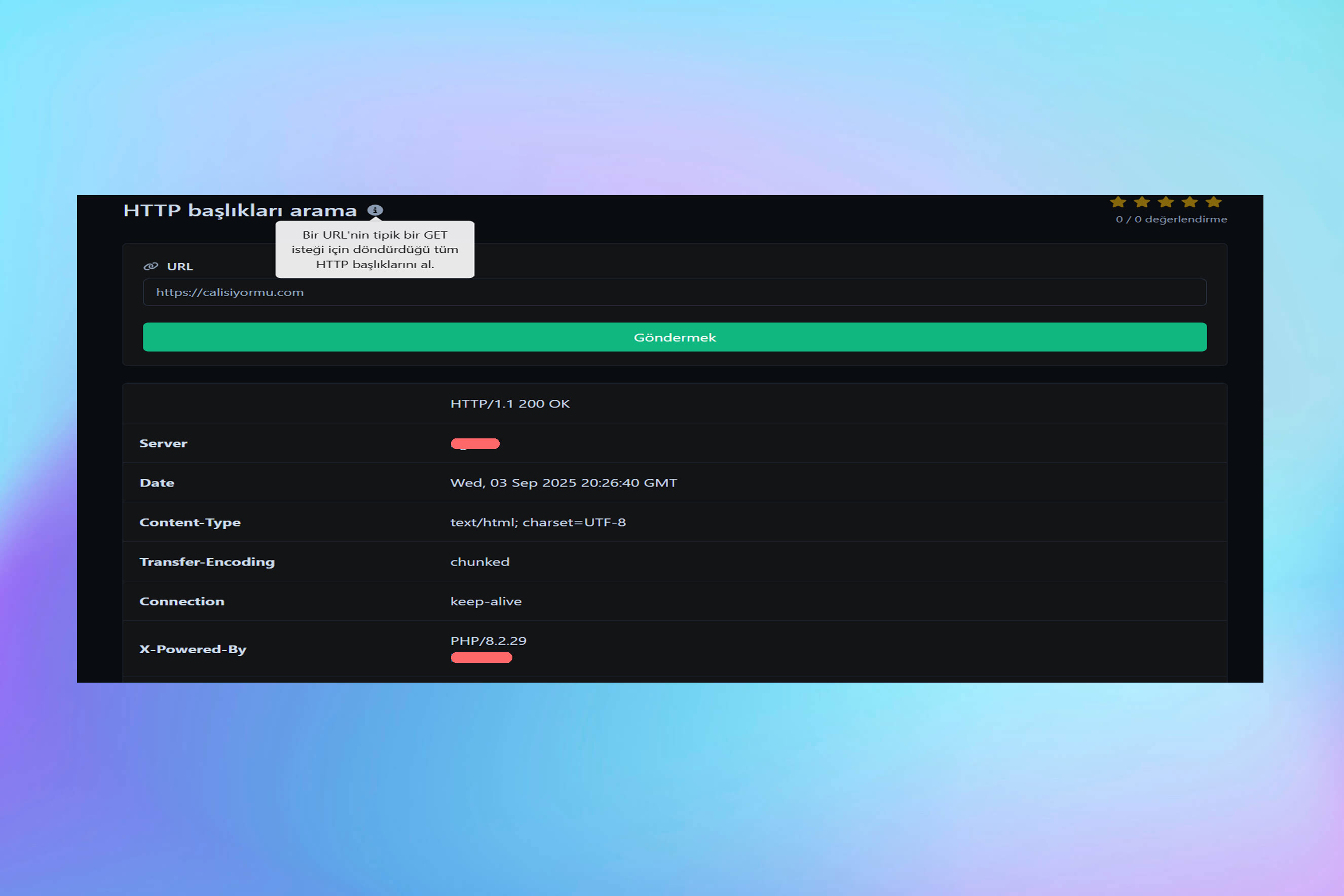 Screenshot der benutzerdefinierten HTTP-Anfragenfunktion des App-Monitors